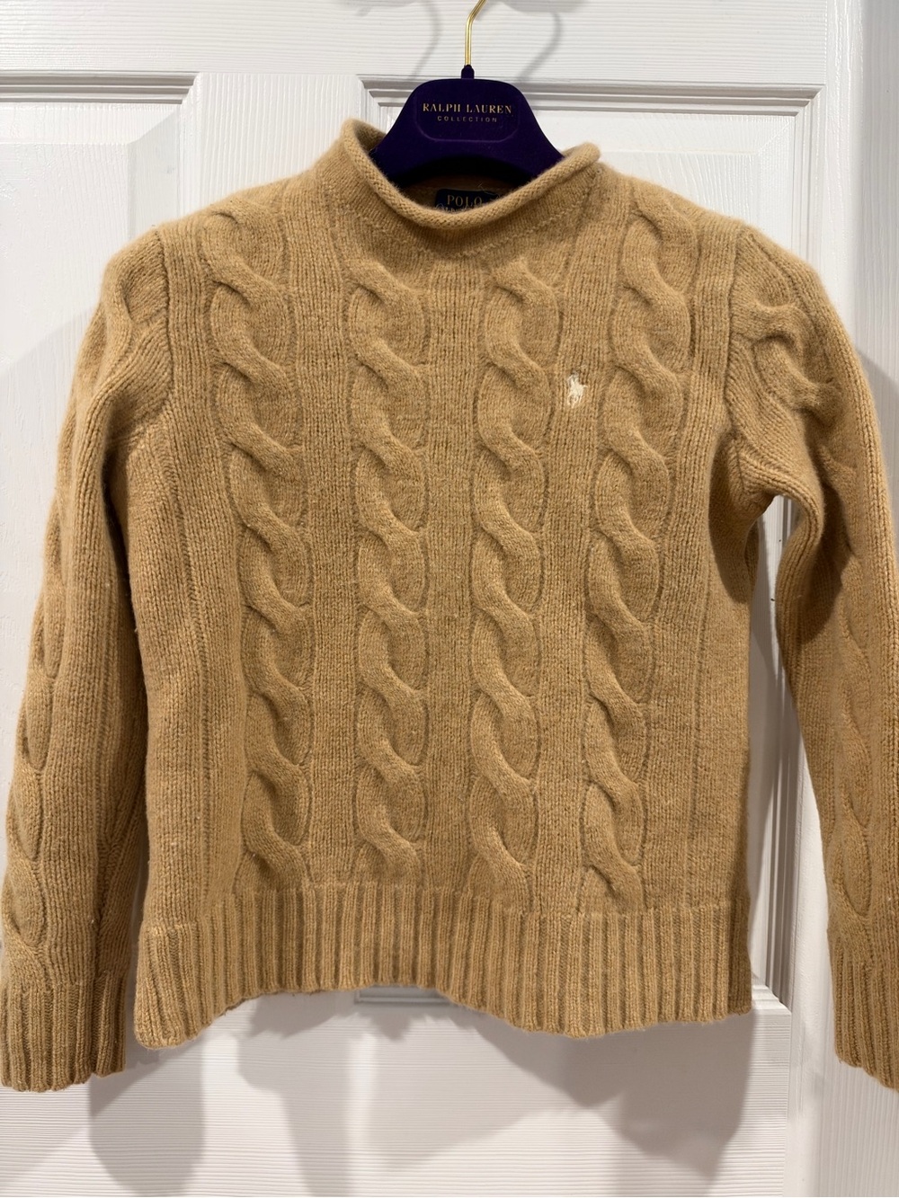 Polo Ralph Lauren Cable-Knit Sweater Beige/Tan wool cashmere XS